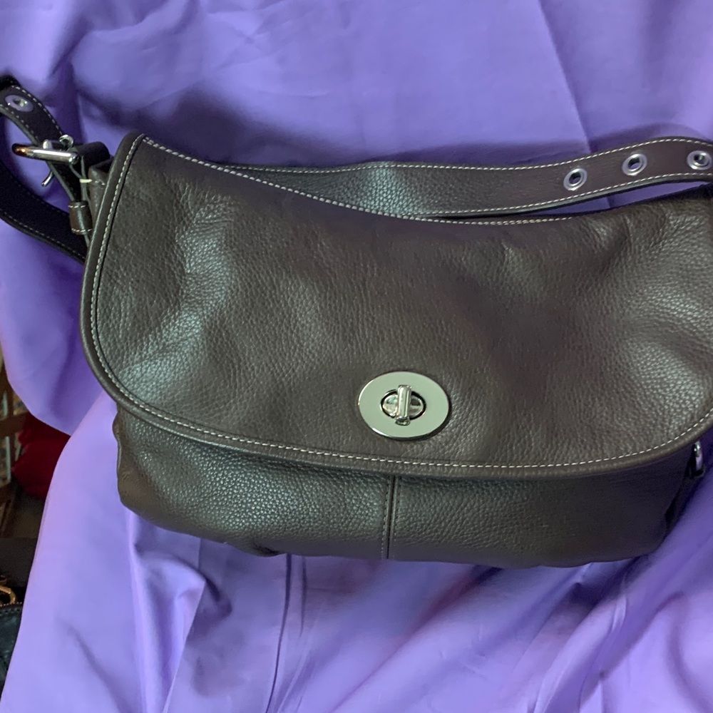 Coach Dark Brown Leather Shoulder Bag